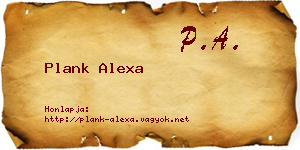 Plank Alexa névjegykártya